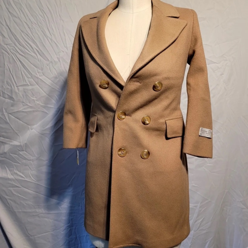 Vintage Christian Dior Kids Men Jeune Homme Wool Trench Jacket Nude Size 8